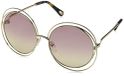 Chloè CE114SD 702 58 zonnebril voor dames, goud/Havana/Gray Rose Hon