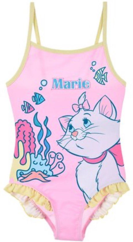 Disney Aristocats Marie Badpak - Roze/Lime - Maat 116 (6 jaar)