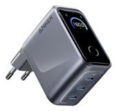 Anker Prime Oplader, 160W 3-Poorts Compacte USB-C GaN Oplader, Slim Display en Touch Control, Ultrasnelle 140W Enkele-Poort Oplading voor Laptop