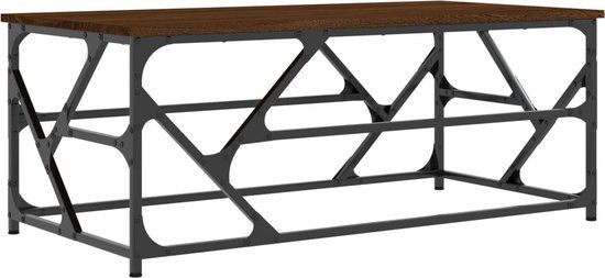vidaXL Salontafel 100x50x40 cm bewerkt hout bruineiken
