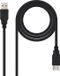 NANOCABLE USB 2.0 A Male naar USB 2.0 A Male Kabel 3 m Zwart