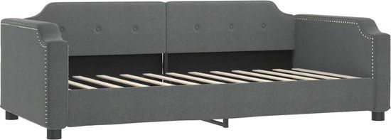 vidaXL Slaapbank - 100x200 cm - Stof - Donkergrijs
