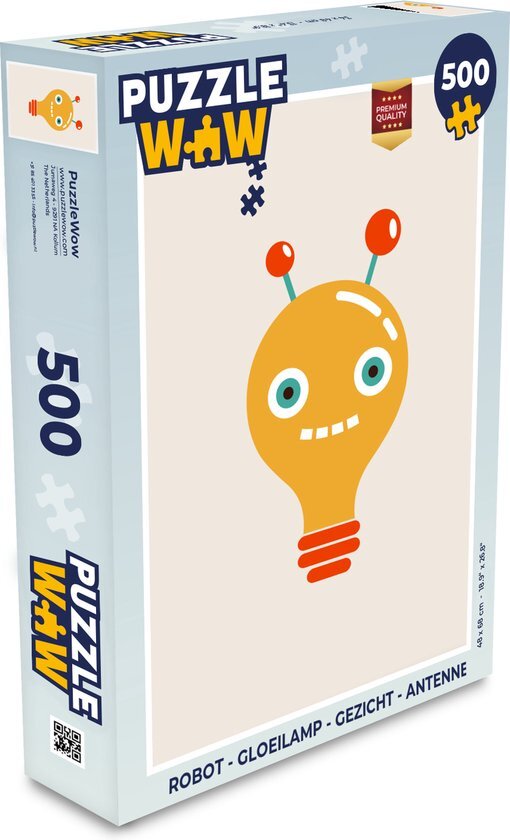 MuchoWow Puzzel Robot - Gloeilamp - Gezicht - Antenne - Legpuzzel - Puzzel 500 stukjes - Sinterklaas cadeautjes - Sinterklaas voor grote kinderen