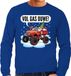 Bellatio Decorations Shoppartners Bv Grote maten foute Kersttrui / sweater - Santa op monstertruck / truck - vol gas ouwe - blauw - voor heren - kerstkleding / kerst outfit XXXL