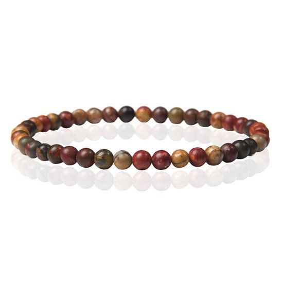 Memphis Natuursteen Armband - 4mm Flower Agate