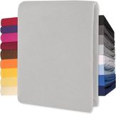 CelinaTex Lucina Hoeslaken Jersey Katoen Stretch 30cm Hoge Hoek - zilver grijs 140x200cm - 160x200cm