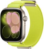 By Qubix - Magnetisch Nylon Apple Watch Bandje - Lime Groen - 38/40/41/42mm