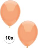 Merkloos / Sans marque Haza-Witbaard 10x Perzik oranje metallic ballonnen 30 cm
