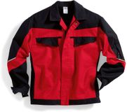 BP Werkjack met verborgen knopen 1607-559 Rood/Zwart Katoen/Polyester Maat 60-62