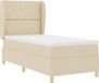 vidaXL Boxspringbed met hoofdeinde Crème 190 x 90 cm Stof