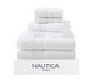 Nautica - 6-delige badhanddoeken, absorberende en vervagingsbestendige katoenen handdoekenset, modieuze badkamerdecoratie (oceane wit, 6-delig)