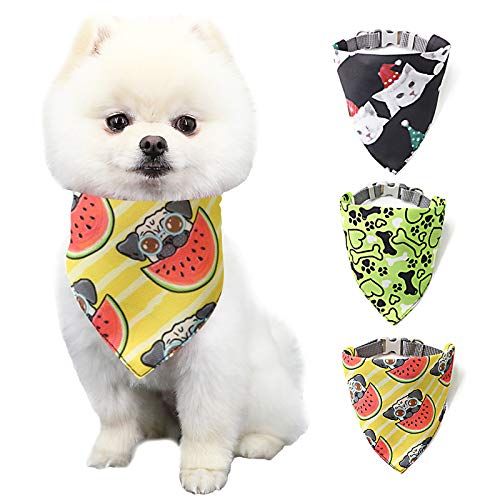 Hondenbandana, hoofddoek, halsdoek, verstelbaar, voor puppy's, kleine honden en katten, L, rood