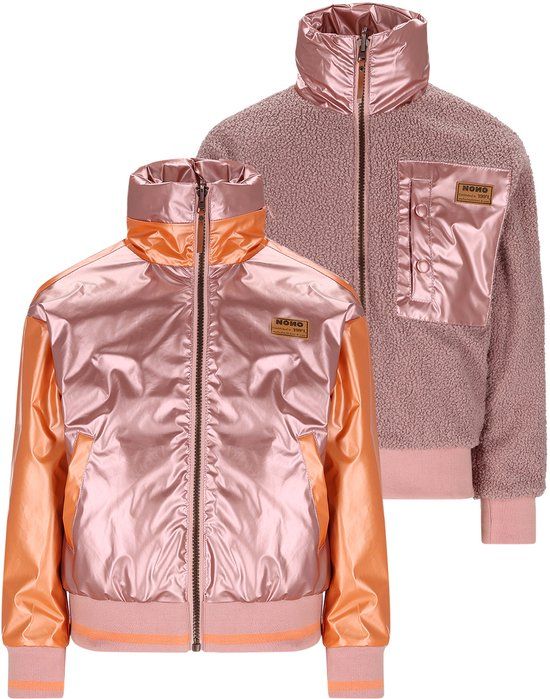 NONO Meisjes jas reversible roze - Maat 146/152