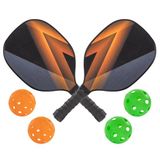 Idena 40252 - Pickleball set met 2 paddle rackets, 2 indoor ballen en 2 outdoor ballen, incl. opbergnet