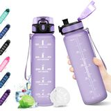 KollyKolla Motiverende drinkfles, 500 ml, lekvrij, sportfles met tijdweergave, BPA-vrij, kinderflessen, voor school, sport, hardlopen, reizen