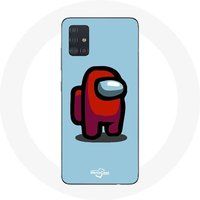 Maniacase Hoesje voor Samsung Galaxy A51 5G Among Us videospel Blauwe achtergrond