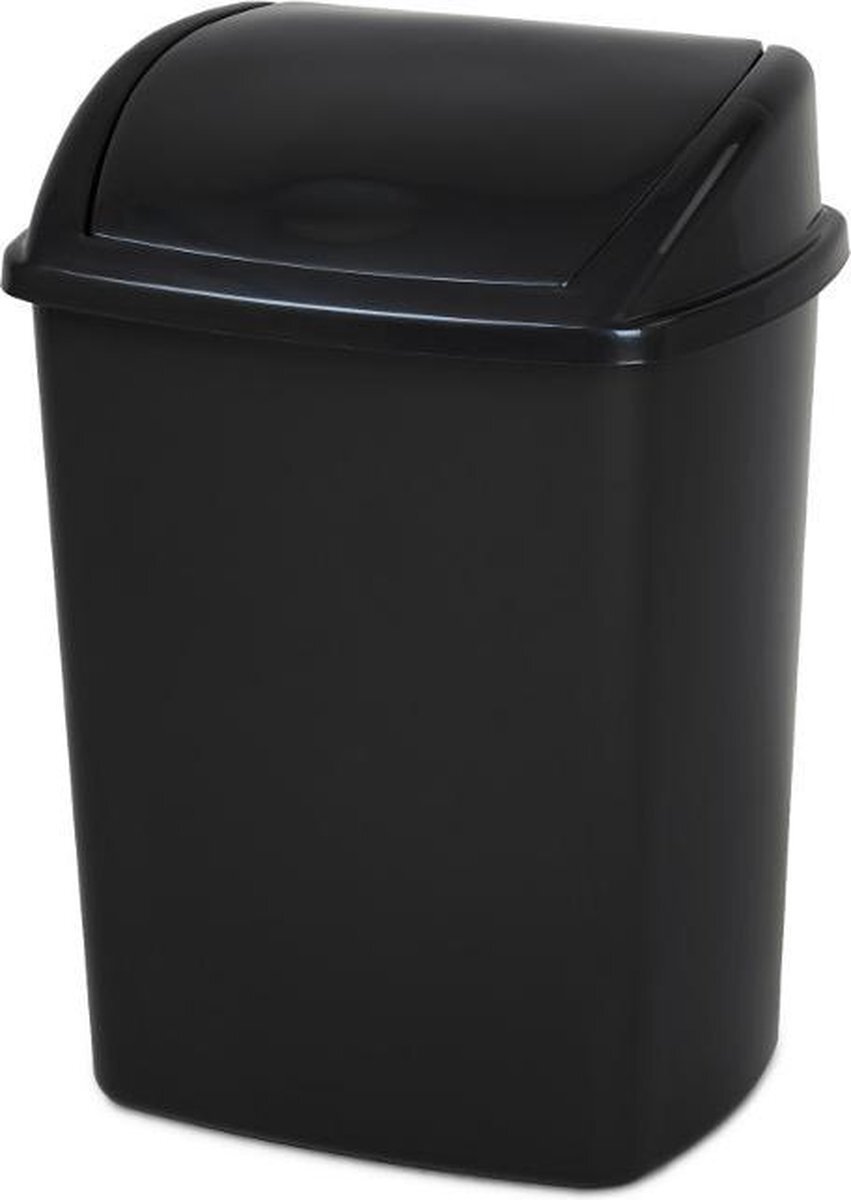 Vepa Bins Afvalbak met swingdeksel, 26 liter, zwart, VB 018426