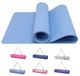 Yogamats Tapis d'entraînement - Antidérapant, surface texturée - TPE - 183 x 61 cm - 6 mm d'épaisseur - Sangle de transport - Bleu ciel