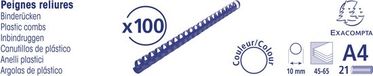 Exacompta Doos van 100 plastic spiraal inbindruggen 10 mm - A4 - Zwart - 75301E