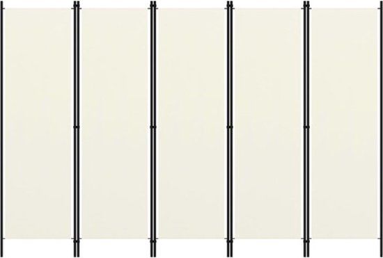 vidaXL Kamerscherm met 5 panelen 250x180 cm wit