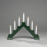 Konstsmide 3979-950 Houten Kandelaar Met Lichtkaarsen 39,5 Cm Groen