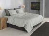 Zohome Housse de couette Righe di Percalle - Gris - 140x200/220 cm