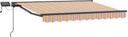 vidaXL Parasol manuel avec éclairage LED solaire Orange Polyester 350x350x250 cm
