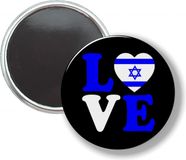 Merkloos / Sans marque Love Israel Button Met Magneet
