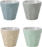 Excellent Houseware Koffiekopjes - beker set - 4x stuks - porselein - 90 ml - gekleurd