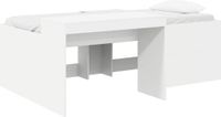 vidaXL Kinderhoogslaper met bureau Wit 75 x 190 cm Bewerkt hout