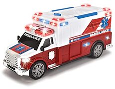 Dickie Toys Ziekenwagen, reddingsvoertuig, ambulancewagen, reddingsdienst, speelgoedauto, licht & geluid, achterklep om te openen, draagbaar, 33 cm, voor kinderen vanaf 3 jaar