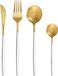 Couverts 24 pièces pour 6 personnes, blanc et or
