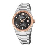 Festina F20036/3 Heren Horloge - Mineraalglas - Roestvrijstaal/Staal - Goudkleurig/Zilverkleurig - Ø 40 mm - Quartz - Vouw/Vlindersluiting