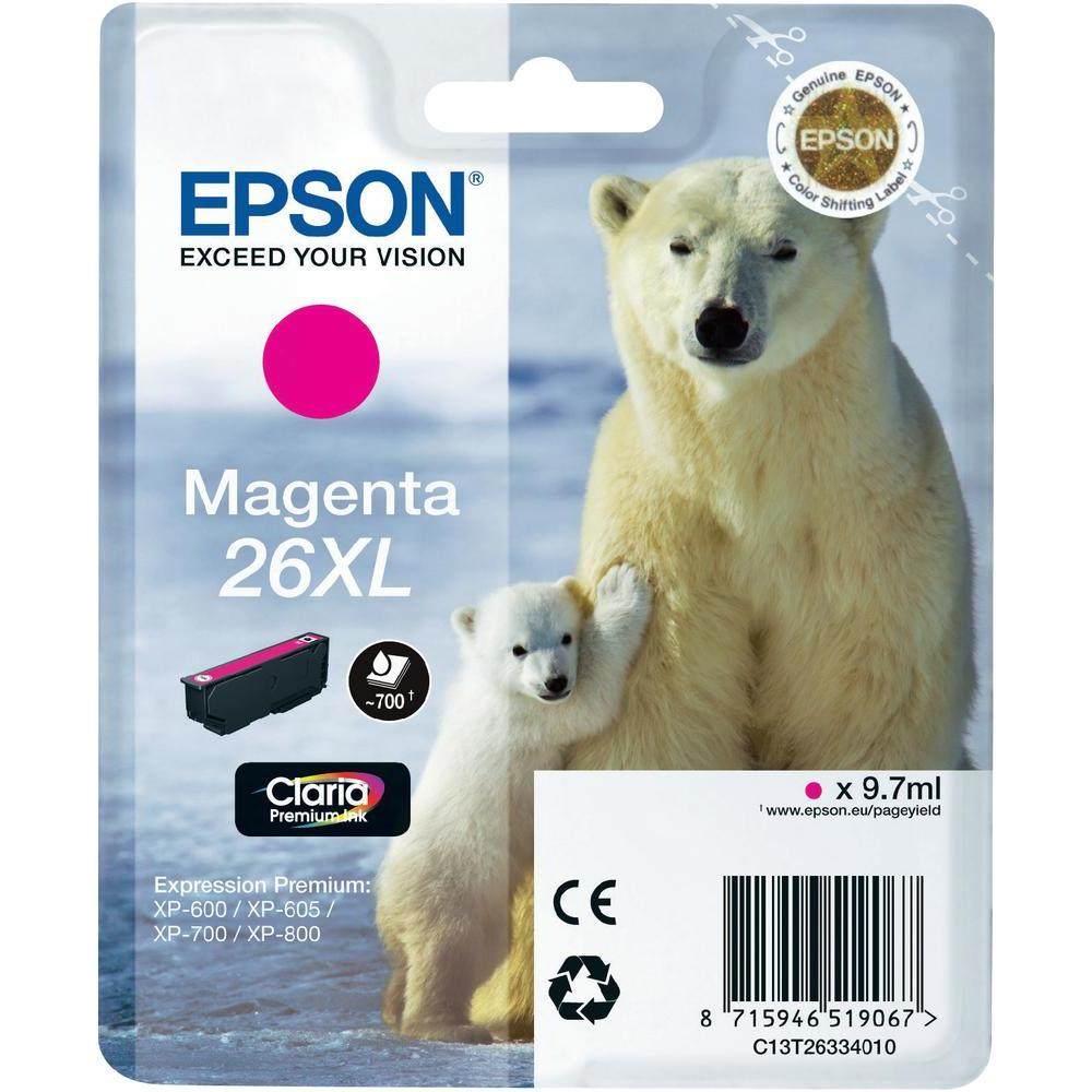 Epson Polar bear Singlepack Magenta 26XL Claria Premium Ink single pack / magenta