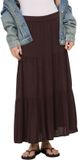 ONLY ONLMIKKA LONG SKIRT WVN NOOS Rok Vrouwen L Zwart Koffie