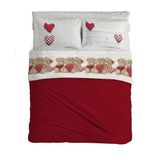 PENSIERI DELICATI Beddengoedset voor tweepersoonsbed, 100% katoen, 180 x 200 cm, inclusief hoeslaken, dekbedovertrek en 2 kussenslopen, gemaakt in Italië