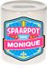 Bellatio Decorations Kinder spaarpot met naam - Monique - keramiek - met dop - wit