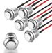 Bouton-poussoir - Acier inoxydable - 12 mm - 2 A - Pré-câblé - Marche-arrêt - Lot de 5