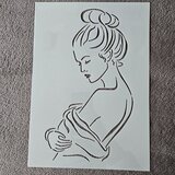 Vrouw met knot Stencil A4 Herbruikbaar - Knutselen & Scrapbooking