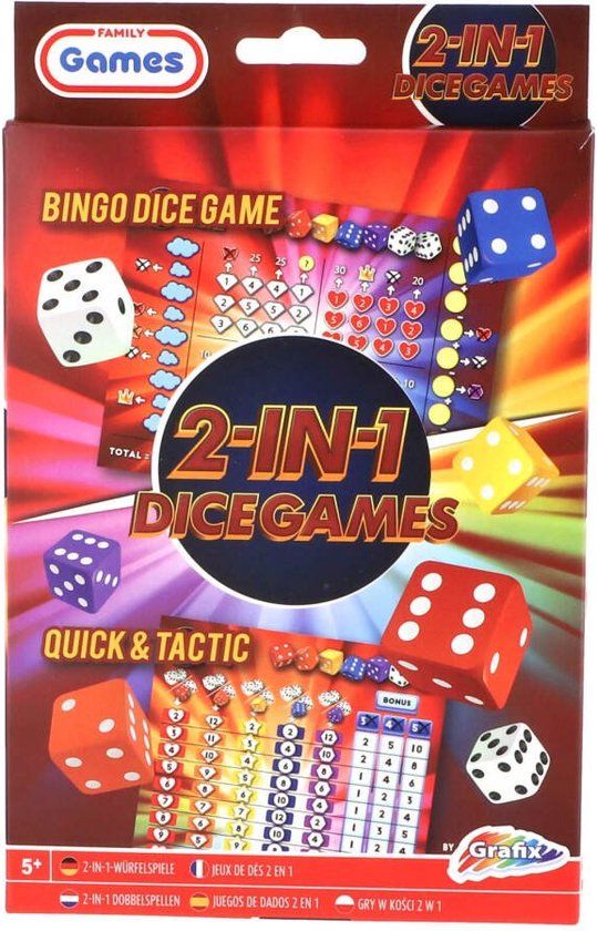 Grafix Dobbelspellen 2in1 (Bingo Dice & and Tactic) - 5+ jaar