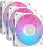 CORSAIR iCUE LINK RX120 RGB 120mm PWM Ventilatoren met iCUE LINK Systeemhub - Magnetische koepellager - Drievoudig Pakket - Wit