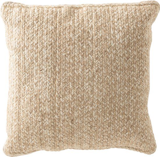 J-Line Miami Outdoor Cushion - Polyester - Natural/White - 44cm