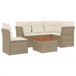vidaXL 6-delige Loungeset met kussens, polyrattan, beige
