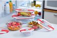 PYREX Set de 5 boîtes de conservation en verre, Cook & Heat, résistant au micro-ondes, avec valve vapeur