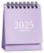Merkloos Driehoekige Bureaukalender 2025 - Opvouwbaar en compact - Paars