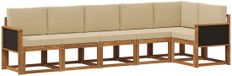 vidaXL - Hoek loungeset - 6 zitplaatsen - Polyester - Natuurlijk en beige
