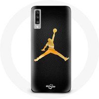 Maniacase Hoesje voor Samsung Galaxy A70 Air michael jordan logo geel