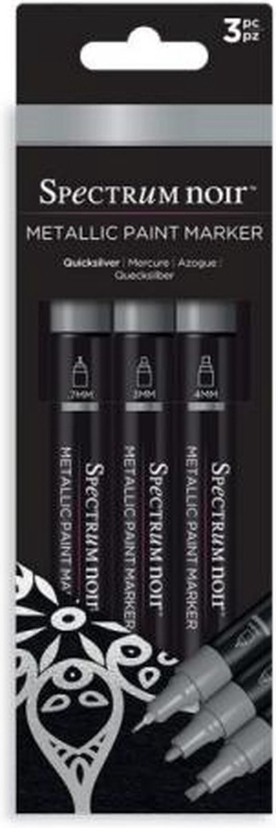 Spectrum Noir Acrylic Paint Marker Metallic sets (3st) - Quicksilver