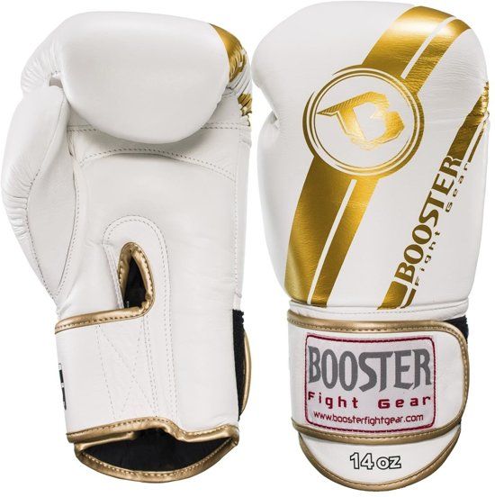 Booster Fight Gear leren BOKSHANDSCHOENEN â€“ BGL 1 V3 WIT/GOUD - 14 OZ