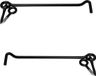 Merkloos / Sans marque Amig Amilibia Y De La Iglesia, S.A. 2x stuks windhaak / windhaken - zwart - staal geepoxeerd - 200 mm - stormhaken / deurhaken / raamhaken